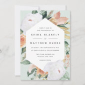 Boho Blooms | Modern Geometric Floral Wedding Kaart (Voorkant)