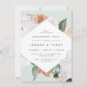 Boho Blooms | Moderne Floral Engagement Party Kaart (Voorkant)
