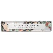 Boho Blooms | Moderne Waterverf Floral Naambordje (Voorkant)