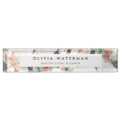 Boho Blooms | Moderne Waterverf Floral Naambordje (Voorkant)