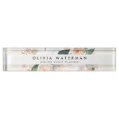 Boho Blooms | Moderne Waterverf Floral Naambordje (Voorkant)