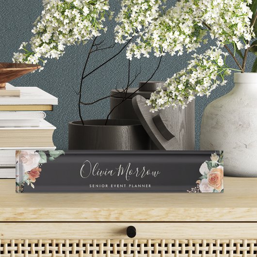 Boho Blooms | Moderne Waterverf Floral Naambordje