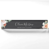 Boho Blooms | Moderne Waterverf Floral Naambordje (Voorkant)