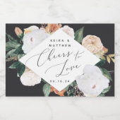 Boho Blooms Persoonlijke liefhebbers Sparkling Wijnetiket (Enkel label)