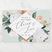 Boho Blooms Persoonlijke liefhebbers Sparkling Wijnetiket (Enkel label)