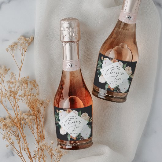 Boho Blooms Persoonlijke liefhebbers Sparkling Wijnetiket