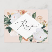 Boho Blooms RSVP Briefkaart met keuze uit maaltijd (Voorkant)