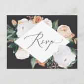 Boho Blooms RSVP Briefkaart met keuze uit maaltijd (Voorkant)