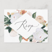 Boho Blooms RSVP Briefkaart met keuze uit maaltijd (Voorkant)