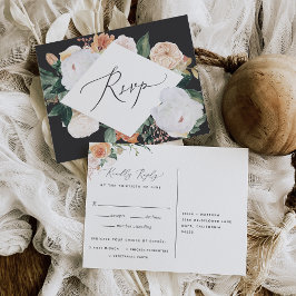 Boho Blooms RSVP Briefkaart met keuze uit maaltijd