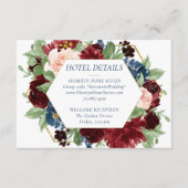 Boho Blooms | Rustieke marine en Bourgondië Hotel  Informatiekaartje (Voorkant)