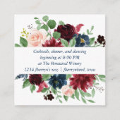 Boho Blooms | Rustieke marine en Bourgondische Gar Informatiekaartje (Voorkant)