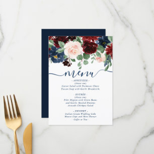 Boho Blooms   Rustieke marine en Bourgondische Gar Menu
