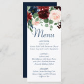 Boho Blooms | Rustieke marine en Bourgondische Gar Menu (Voorkant / Achterkant)
