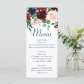 Boho Blooms | Rustieke marine en Bourgondische Gar Menu (Staand voorkant)