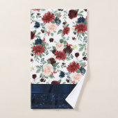 Boho Blooms | Rustieke marine en Bourgondische Shi Bad Handdoek (Handdoek)