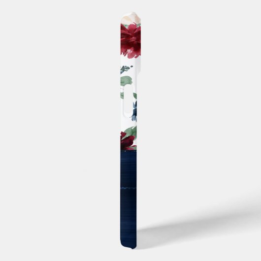 Boho Blooms | Rustieke Navy Blue en Bourgondische  Case-Mate iPhone Case (Achterkant / Rechts)