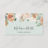 Boho Blooms Waterverf Floral Calligraphy Script Visitekaartje (Voorkant)