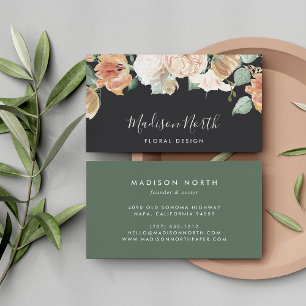 Boho Blooms Waterverf Floral Calligraphy Script Visitekaartje