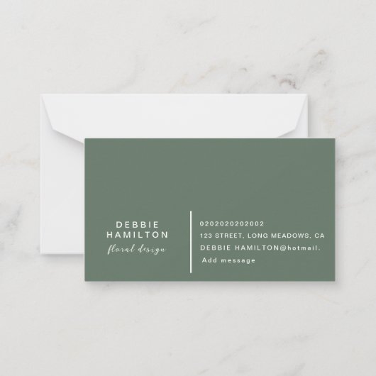 Boho Blooms Waterverf Floral Elegant & Artistiek Notitiekaartje (Achterkant)