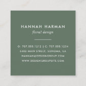 Boho Blooms Waterverf Floral QR Code Vierkante Visitekaartje (Achterkant)