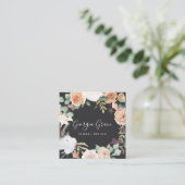 Boho Blooms Waterverf Floral Vierkante Visitekaartje (Staand voorkant)