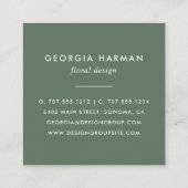 Boho Blooms Waterverf Floral Vierkante Visitekaartje (Achterkant)