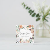 Boho Blooms Waterverf Floral Vierkante Visitekaartje (Staand voorkant)