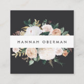 Boho Blooms Waterverf Floral Vierkante Visitekaartje (Voorkant)