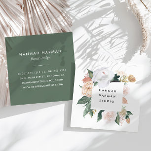 Boho Blooms Waterverf Floral Vierkante Visitekaartje