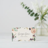 Boho Blooms Waterverf Floral Visitekaartje (Staand voorkant)