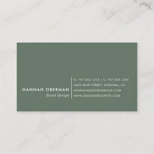 Boho Blooms Waterverf Floral Visitekaartje (Achterkant)