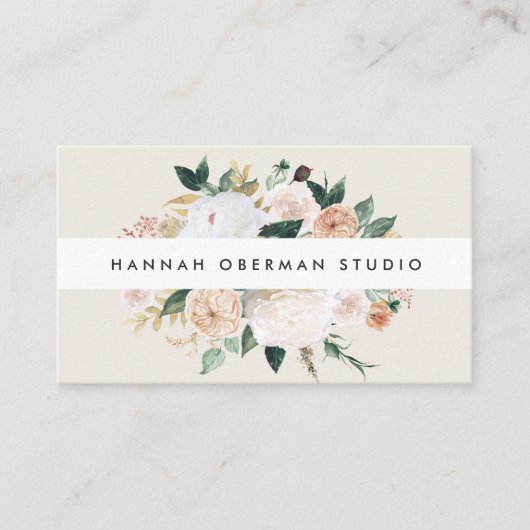 Boho Blooms Waterverf Floral Visitekaartje (Voorkant)