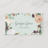 Boho Blooms Waterverf Floral Visitekaartje (Voorkant)