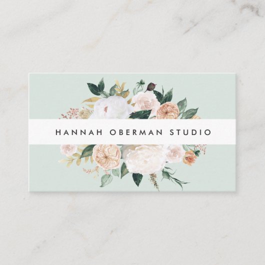 Boho Blooms Waterverf Floral Visitekaartje (Voorkant)