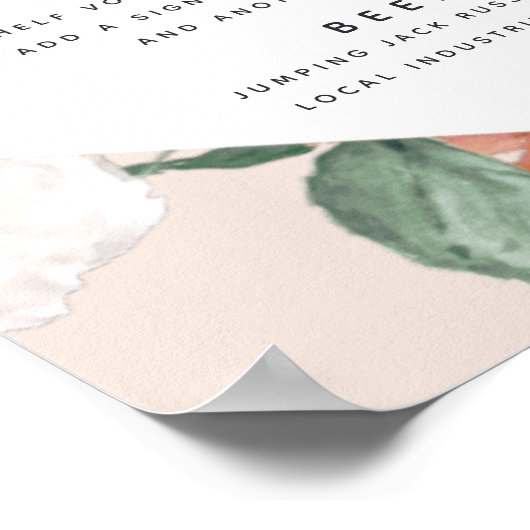 Boho Blooms Weddenbalk Menu Sign Poster (Hoek)