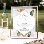 Boho Blooms Weddenbalk Menu Sign Poster