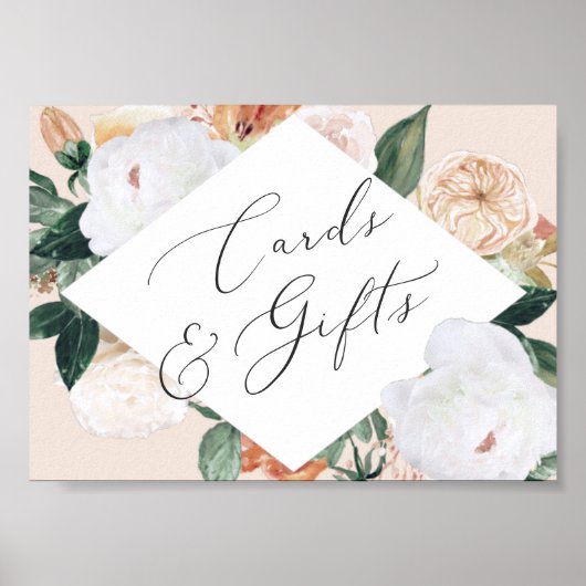 Boho Blooms Weddenskaarten en cadeaubonnen Poster (Voorkant)