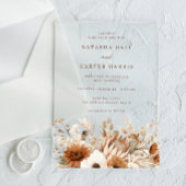 Boho Blooms Wedding Acryl Uitnodigingen