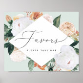 Boho Blooms Wedding Favor Sign Poster (Voorkant)