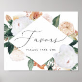 Boho Blooms Wedding Favor Sign Poster (Voorkant)