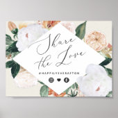 Boho Blooms Wedding Hashtag Sign Poster (Voorkant)