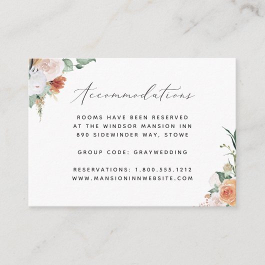 Boho Blooms Wedding Hotel Accommodatie Kaarten (Voorkant)