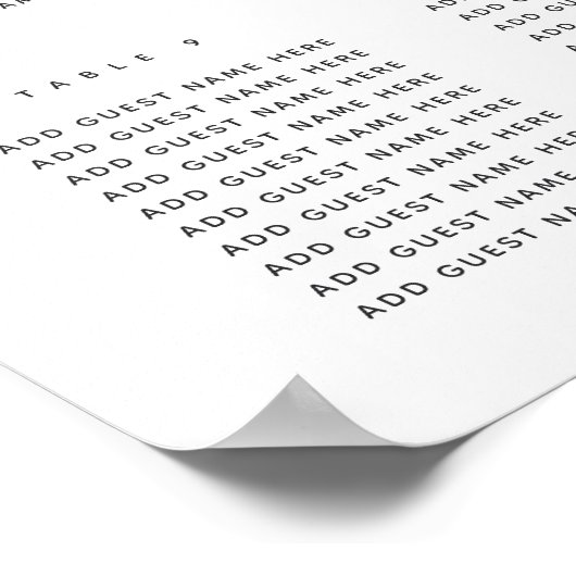 Boho Blooms Wedding or Event Seating Chart Poster (Hoek)