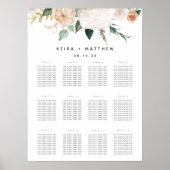 Boho Blooms Wedding or Event Seating Chart Poster (Voorkant)
