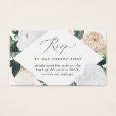 Boho Blooms Wedding QR Code RSVP Card Visitekaartje (Voorkant)