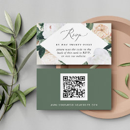 Boho Blooms Wedding QR Code RSVP Card Visitekaartje