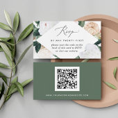 Boho Blooms Wedding QR Code RSVP Card Visitekaartje