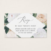 Boho Blooms Wedding QR Code RSVP Card Visitekaartje (Voorkant)