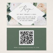 Boho Blooms Wedding QR Code RSVP Card Visitekaartje (Voorkant /achterkant)